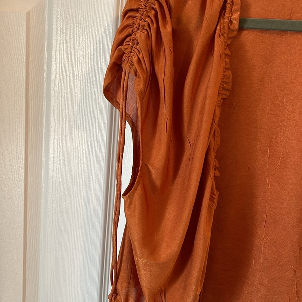 Zara satiny silky orange top or vest - Picture 2 of 5